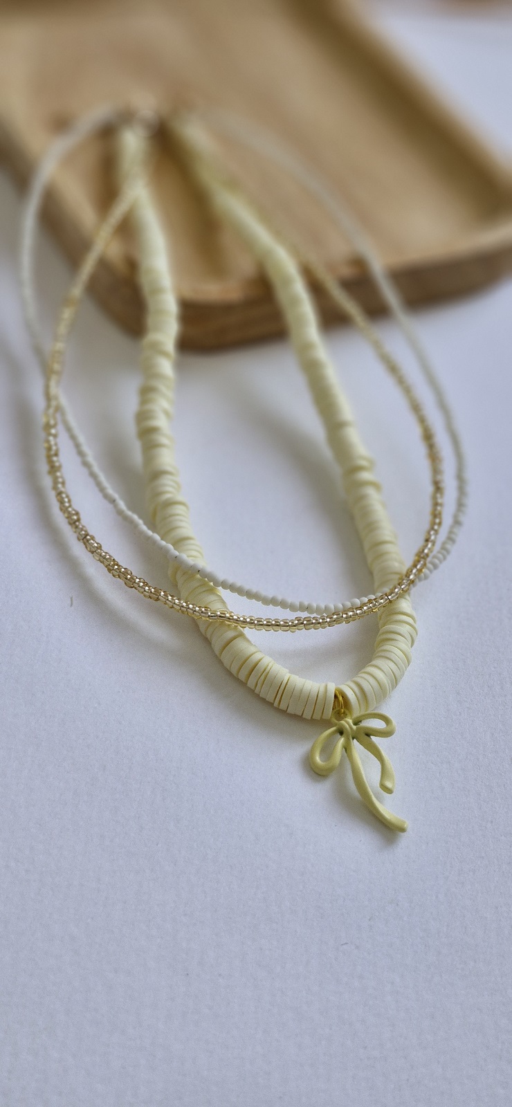 گردنبند فیمو زرد کره ای